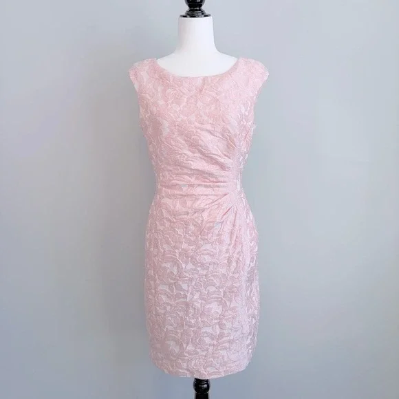 Lauren Ralph Lauren Sheath Dress Floral Formal Wedding Garden Party Women's 10 - Picture 2 of 12